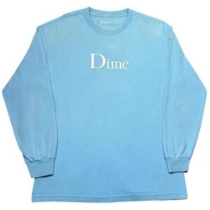 Dime Spellout Logo Long Sleeve Shirt Baby Blue